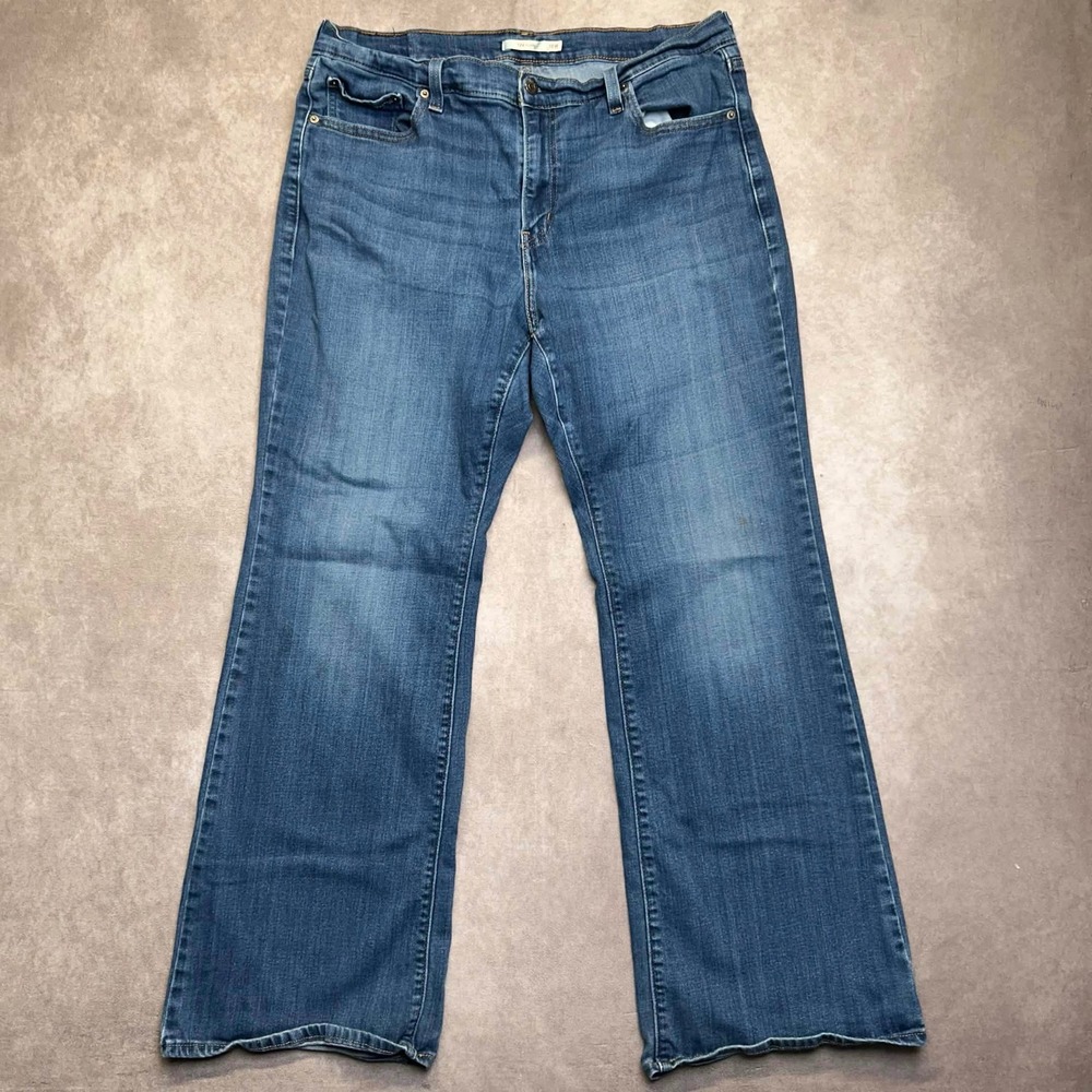 Levis 726 Flare Jeans Womens 18W Blue Medium Wash High Rise Stretch Denim